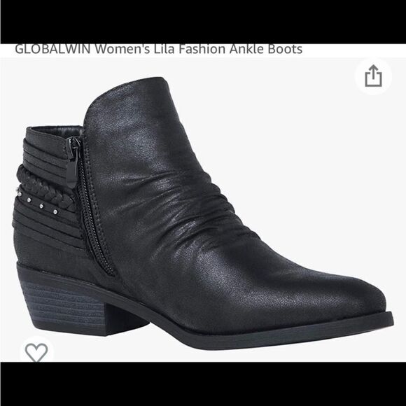 GLOBALWIN Women's Lila Fashion Ankle Boots, black, size 8 - Picture 2 of 8